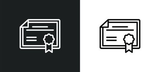 Poster - network certificate icon isolated in white and black colors. network certificate outline vector icon