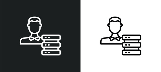 Poster - network adminstrator icon isolated in white and black colors. network adminstrator outline vector ic