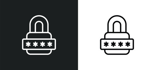 Poster - locked icon isolated in white and black colors. locked outline vector icon from internet security collection for web, mobile apps and ui.