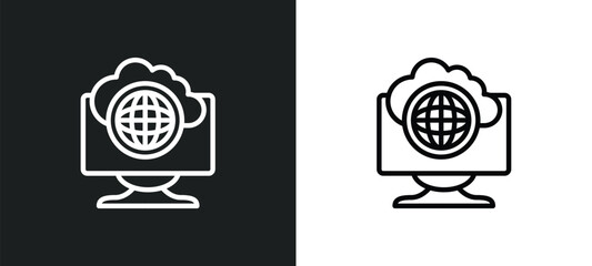 Fototapete - internet connection icon isolated in white and black colors. internet connection outline vector icon from internet security collection for web, mobile apps and ui.