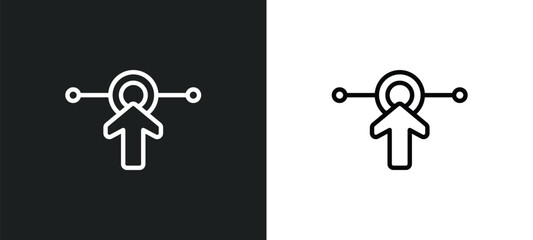 Fototapete - interactive icon isolated in white and black colors. interactive outline vector icon from internet security collection for web, mobile apps and ui.