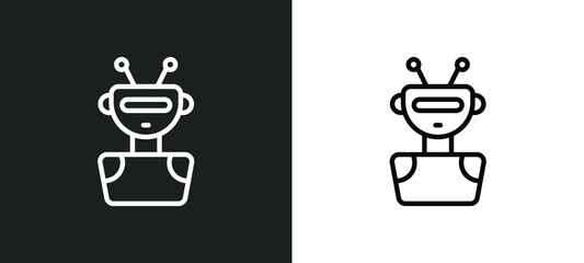 Poster - bot icon isolated in white and black colors. bot outline vector icon from internet security collection for web, mobile apps and ui.