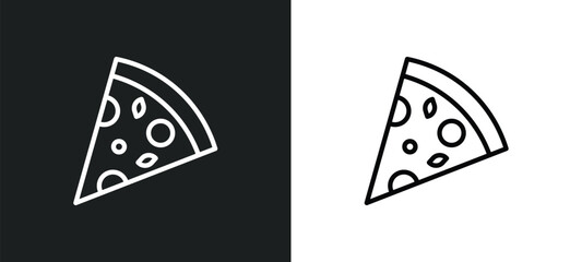 Poster - pizza icon isolated in white and black colors. pizza outline vector icon from hotel collection for web, mobile apps and ui.