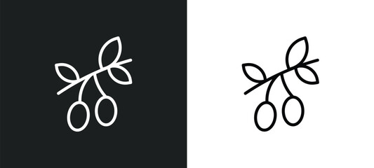  - olives icon isolated in white and black colors. olives outline vector icon from hotel collection for