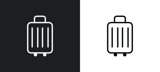Poster - luggage icon isolated in white and black colors. luggage outline vector icon from hotel collection for web, mobile apps and ui.