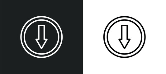 Poster - go down icon isolated in white and black colors. go down outline vector icon from hotel and restaurant collection for web, mobile apps and ui.