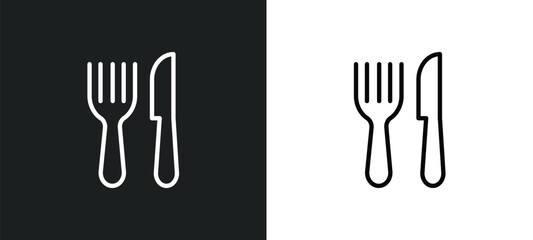 Poster - cutlery icon isolated in white and black colors. cutlery outline vector icon from hotel and restaurant collection for web, mobile apps and ui.