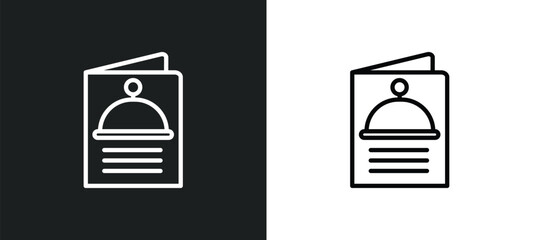 Poster - menu icon isolated in white and black colors. menu outline vector icon from hotel and restaurant collection for web, mobile apps and ui.