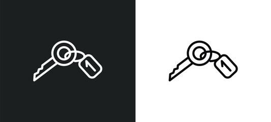 Poster - room key icon isolated in white and black colors. room key outline vector icon from hotel and restaurant collection for web, mobile apps and ui.