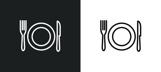 Poster - meal icon isolated in white and black colors. meal outline vector icon from hotel and restaurant collection for web, mobile apps and ui.