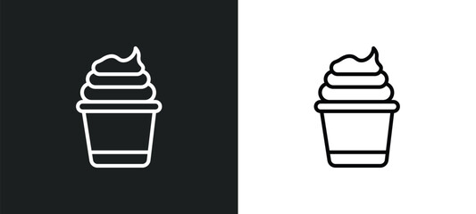 Poster - frozen yogurt icon isolated in white and black colors. frozen yogurt outline vector icon from hotel 
