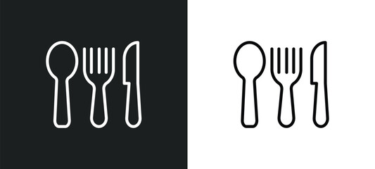 Poster - eating utensils icon isolated in white and black colors. eating utensils outline vector icon from hotel and restaurant collection for web, mobile apps and ui.