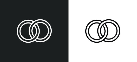 Poster - rings icon isolated in white and black colors. rings outline vector icon from health and medical collection for web, mobile apps and ui.