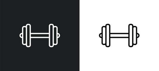 Poster - dumbbell icon isolated in white and black colors. dumbbell outline vector icon from health and medical collection for web, mobile apps and ui.