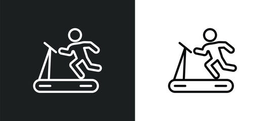 Poster - treadmill icon isolated in white and black colors. treadmill outline vector icon from health and medical collection for web, mobile apps and ui.