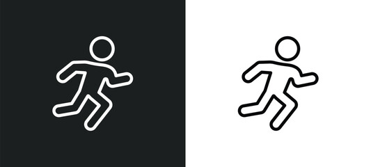 Poster - running icon isolated in white and black colors. running outline vector icon from health and medical collection for web, mobile apps and ui.