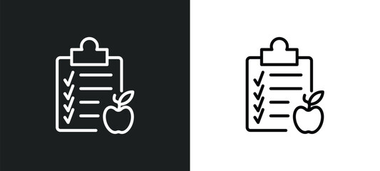 Poster - nutrition icon isolated in white and black colors. nutrition outline vector icon from health and medical collection for web, mobile apps and ui.