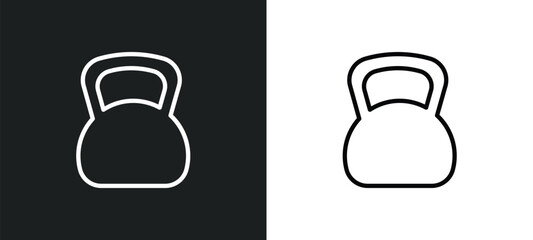 Poster - kettlebell icon isolated in white and black colors. kettlebell outline vector icon from health and medical collection for web, mobile apps and ui.