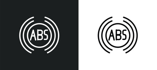 Poster - abs icon isolated in white and black colors. abs outline vector icon from health and medical collection for web, mobile apps and ui.