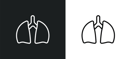 Wall Mural - lung icon isolated in white and black colors. lung outline vector icon from health and medical collection for web, mobile apps and ui.