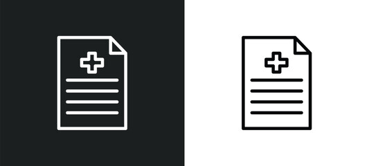 Poster - medical file icon isolated in white and black colors. medical file outline vector icon from health and medical collection for web, mobile apps and ui.