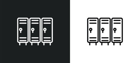 Poster - locker icon isolated in white and black colors. locker outline vector icon from gym and fitness collection for web, mobile apps and ui.