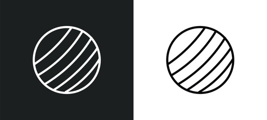 Poster - gymnastic ball icon isolated in white and black colors. gymnastic ball outline vector icon from gym and fitness collection for web, mobile apps and ui.