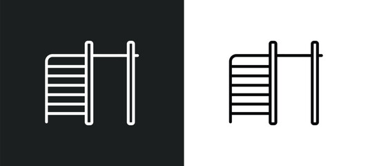 Poster - tightening bar icon isolated in white and black colors. tightening bar outline vector icon from gym and fitness collection for web, mobile apps and ui.