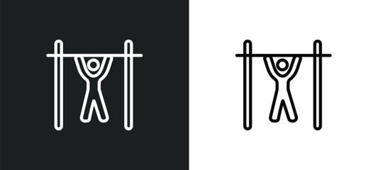 Poster - bar exercising icon isolated in white and black colors. bar exercising outline vector icon from gym and fitness collection for web, mobile apps and ui.
