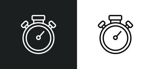 Poster - big stopwatch icon isolated in white and black colors. big stopwatch outline vector icon from gym and fitness collection for web, mobile apps and ui.