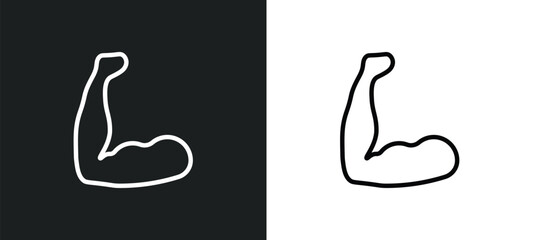 Poster - muscles icon isolated in white and black colors. muscles outline vector icon from gym and fitness collection for web, mobile apps and ui.
