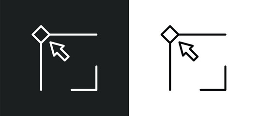 Poster - edit corner icon isolated in white and black colors. edit corner outline vector icon from geometric figure collection for web, mobile apps and ui.