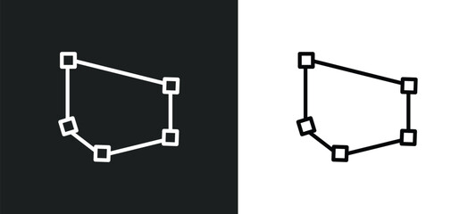 Poster - polygon icon isolated in white and black colors. polygon outline vector icon from geometric figure collection for web, mobile apps and ui.