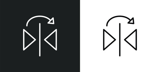 Poster - mirror horizontally icon isolated in white and black colors. mirror horizontally outline vector icon from geometric figure collection for web, mobile apps and ui.