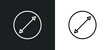 diameter icon isolated in white and black colors. diameter outline vector icon from geometry collection for web, mobile apps and ui.