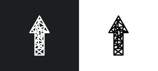 Poster - polygonal arrow up icon isolated in white and black colors. polygonal arrow up outline vector icon from geometry collection for web, mobile apps and ui.
