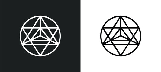 Poster - metatron cube icon isolated in white and black colors. metatron cube outline vector icon from geometry collection for web, mobile apps and ui.