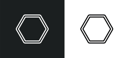Poster - octagon icon isolated in white and black colors. octagon outline vector icon from geometry collectio