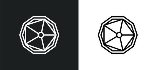Poster - ennegon icon isolated in white and black colors. ennegon outline vector icon from geometry collection for web, mobile apps and ui.