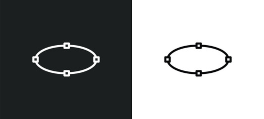 Poster - ellipse icon isolated in white and black colors. ellipse outline vector icon from geometry collection for web, mobile apps and ui.
