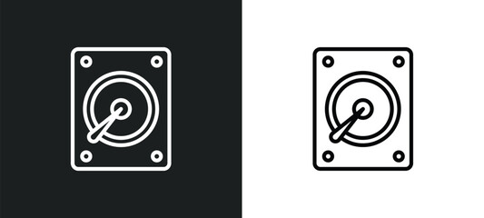 Fototapete - disk icon isolated in white and black colors. disk outline vector icon from geometry collection for web, mobile apps and ui.