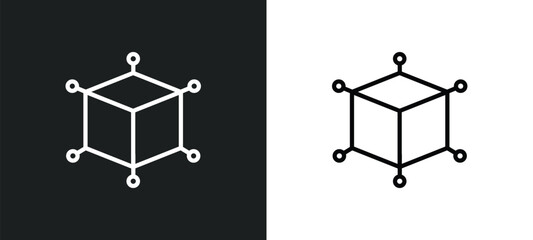 Poster - 3d cube icon isolated in white and black colors. 3d cube outline vector icon from geometry collectio