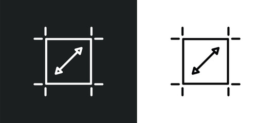Fototapete - dimensions icon isolated in white and black colors. dimensions outline vector icon from geometry collection for web, mobile apps and ui.