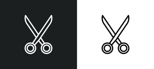 Poster - cut icon isolated in white and black colors. cut outline vector icon from geometry collection for web, mobile apps and ui.