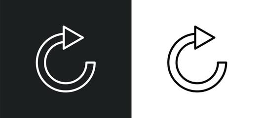 Poster - redo icon isolated in white and black colors. redo outline vector icon from geometry collection for web, mobile apps and ui.