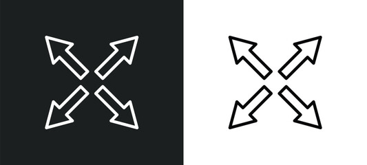 Fototapete - extend icon isolated in white and black colors. extend outline vector icon from geometry collection for web, mobile apps and ui.