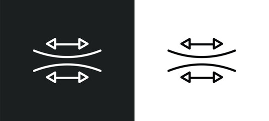 Poster - stretch icon isolated in white and black colors. stretch outline vector icon from geometry collection for web, mobile apps and ui.