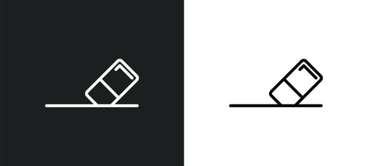 Poster - erase icon isolated in white and black colors. erase outline vector icon from geometry collection for web, mobile apps and ui.