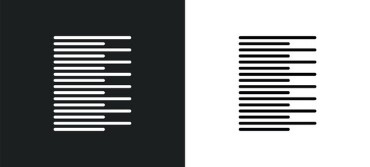 Poster - left alignment icon isolated in white and black colors. left alignment outline vector icon from geometric figure collection for web, mobile apps and ui.
