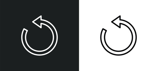 Poster - rotate icon isolated in white and black colors. rotate outline vector icon from geometry collection for web, mobile apps and ui.